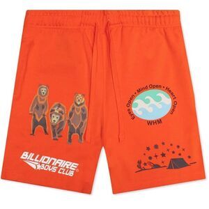 Billionaire Boys Club Cotton Blend BB PEAK SHORTS in RED ORANGE Large NEW